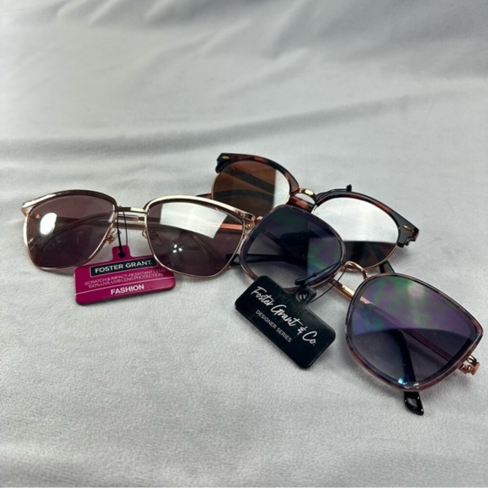 Foster Grant Fashion Sunglasses Tortoise Bundle Tinted Women's Luxury Designer